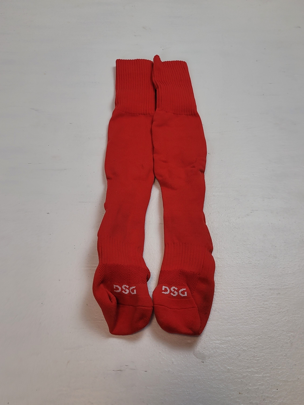 Red Knee-High Athletic Socks with DSG Logo